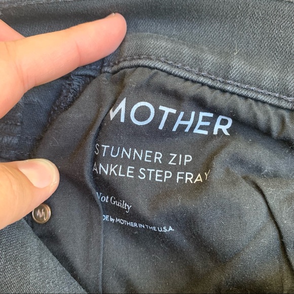 MOTHER Stunner Zip Ankle Step Fray Black Not Guilty Raw Hem High Rise Skinny - Picture 10 of 12